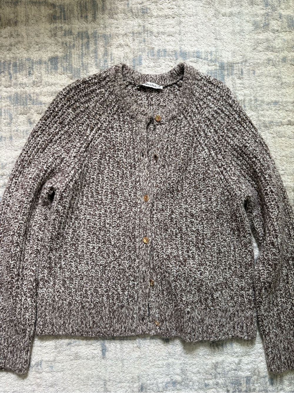 Worn Once Abercrombie & Fitch Marled Brown Button-Front Women's Cardigan